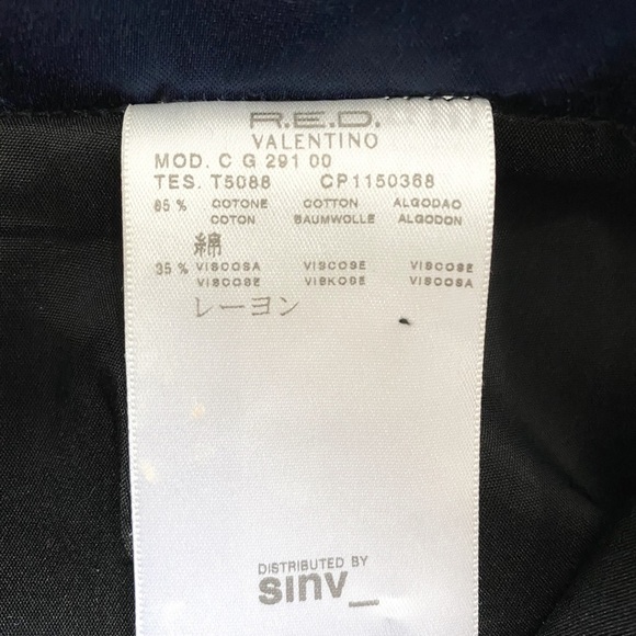 RED VALENTINO NAVY BLACK FLORAL SATIN HIGH RISE PENCIL SKIRT - XS - Picture 9 of 9